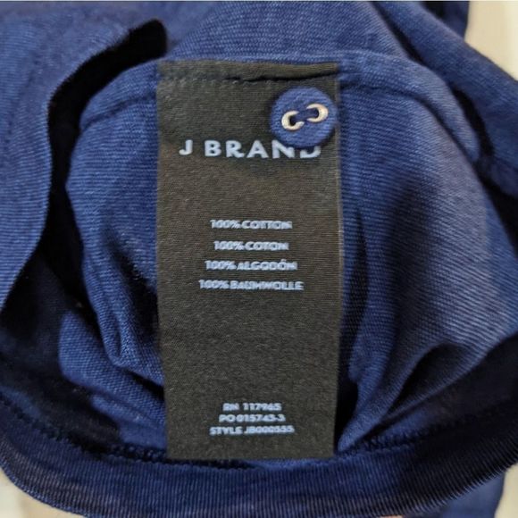 J Brand | Crete Button-Sleeve Tee in Indigo Blue - Picture 12 of 13